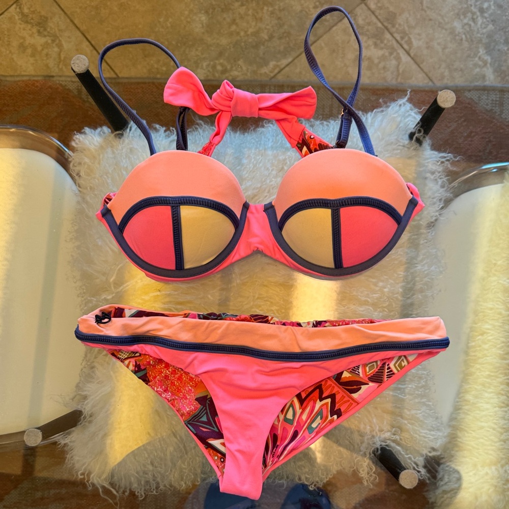 Maaji Pink and Orange Bikini Set